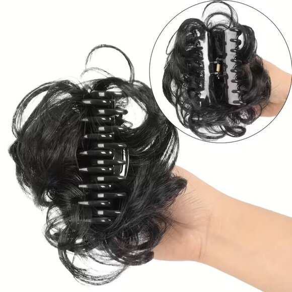 Women's Synthetic Messy Bun Hair Extension with Claw Clip - Easy Clip-In Updo - Picture 3 of 3